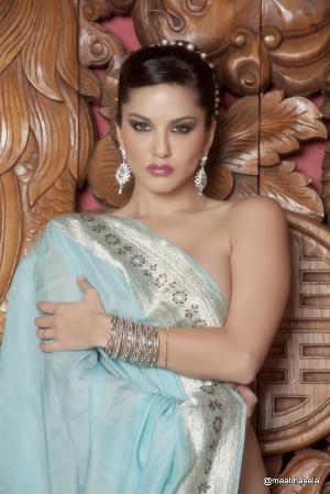 28.jpg Light Blue Saree Indoor Nude Photoshoot
